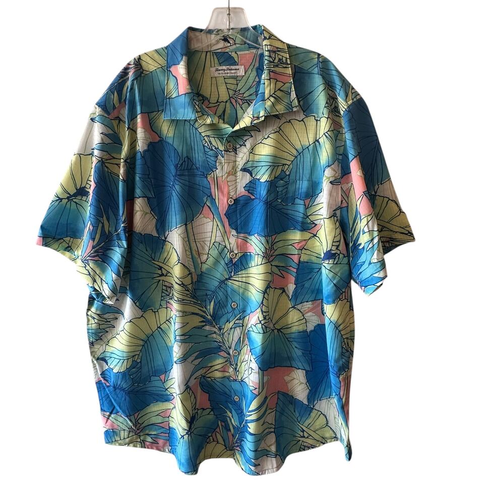 Tommy Bahama Colorful Button Shirt Mens Size 2XLT The Bahama Coast Tropical
